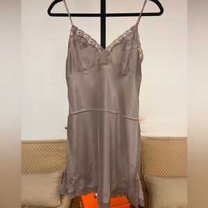 NWT 100%washable silk gold hawk Lace Trim Chemise